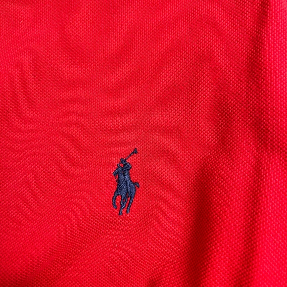 Polo by Ralph Lauren Men's Long Sleeve Polo Shirt/Red - Picture 3 of 3